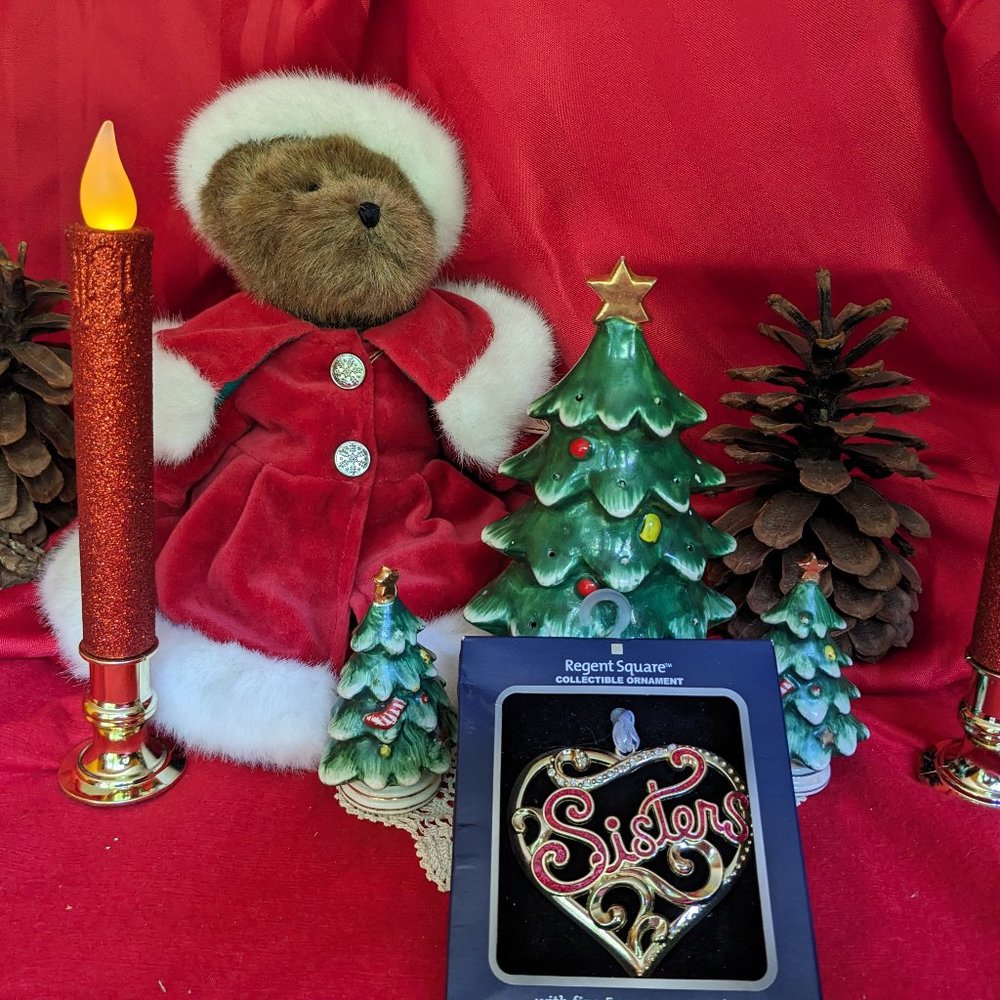 Calling All Sisters Lovely Vtg Sisters Ornament European Crystals Silver Plate